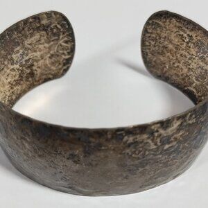 Vintage Sterling Silver hand hammered cuff bracelet